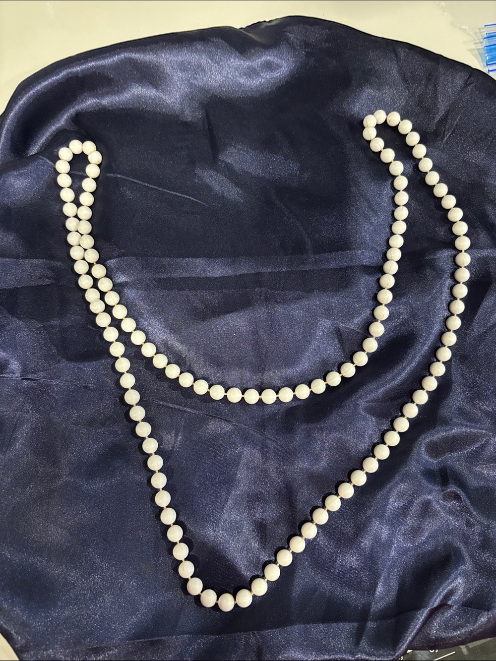 Classic White Beaded Long Necklace - Women Jewelry